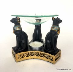 Üçlü Bastet Mumluk (Buhurdanlık)