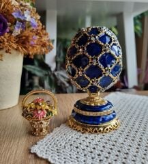 Çiçekli Faberge Yumurtası Mücevher Kutusu