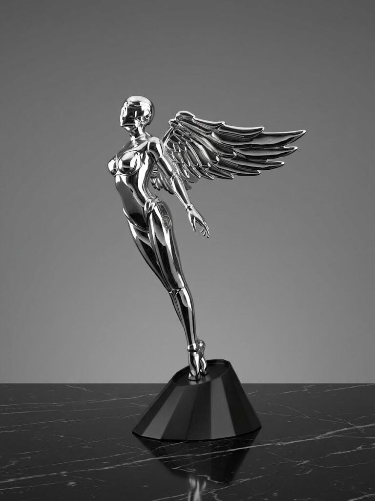 Electroplated Siberpunk Melek Heykeli