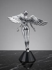 Electroplated Siberpunk Melek Heykeli