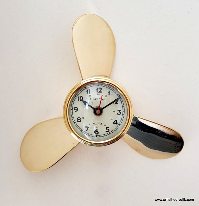 Pirinç Pervane Duvar Saati