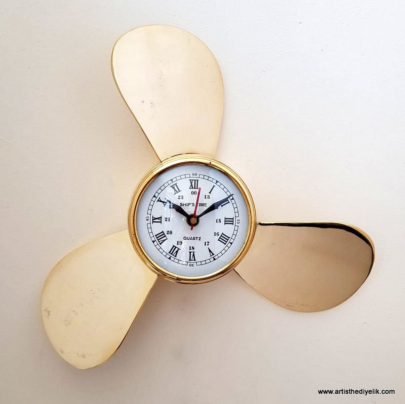 Pirinç Pervane Duvar Saati