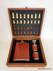 Satranç Takımı Çelik Matara Set