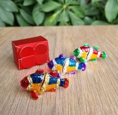 10 Adet Swarovski Taşlı Balık Biblo