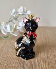 Swarovski Taşlı Kedi Biblo