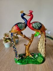 Swarovski Taşlı Çift Tavuskuşu Biblo