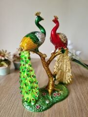 Swarovski Taşlı Çift Tavuskuşu Biblo