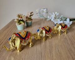 Swarovski Taşlı 3'lü Fil Biblo