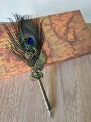Tavuskuşu Tüylü Kalem Seti Divit