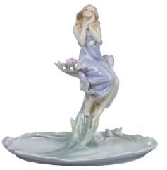 Porselen Kadınlı Tabak