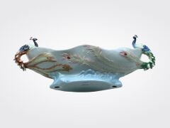 Porselen Tavuskuşu Tabak