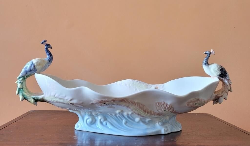 Porselen Tavuskuşu Tabak