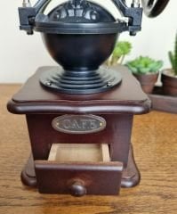 Ahşap Dekoratif Çevirmeli Kahve Değirmeni