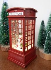 Telefon Kulübesi Işıklı Müzikli Kar Küresi Gece Lambası