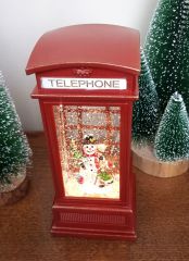 Telefon Kulübesi Işıklı ve Müzikli Kar Küresi Gece Lambası