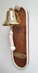Ahşap Kaideli Pirinç Duvar Çanı (Güverte Çanı)