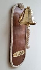 Ahşap Kaideli Pirinç Duvar Çanı (Güverte Çanı)