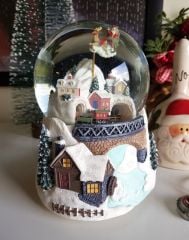 Işıklı Noel Baba ve Tren Kar Küresi
