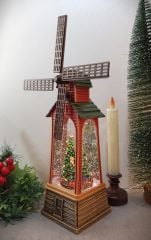 Işıklı ve Müzikli Yel Değirmeni Yılbaşı Kar Küresi
