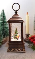 Fener Şeklinde Hareketli Işıklı ve Müzikli Kar Küresi