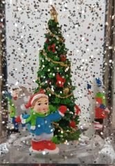 Fener Şeklinde Hareketli Işıklı ve Müzikli Kar Küresi