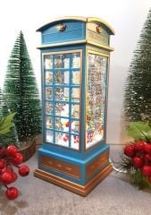 Telefon Kulübesi Işıklı Müzikli Kar Küresi Gece Lambası