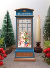 Telefon Kulübesi Işıklı Müzikli Kar Küresi Gece Lambası