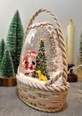 Yılbaşı Sepeti Işıklı ve Müzikli Kar Küresi