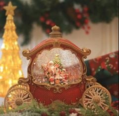 Işıklı ve Müzikli Bal Kabağı Arabası Kar Küresi