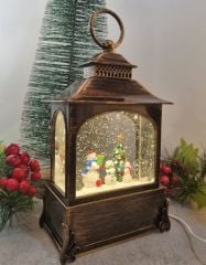 Fener Şeklinde Işıklı Müzikli Kar Küresi (Kardan Adam)