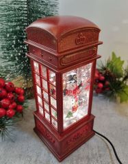 Telefon Kulübesi Işıklı Müzikli Kar Küresi Gece Lambası