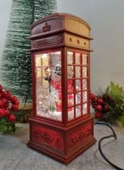 Telefon Kulübesi Işıklı Müzikli Kar Küresi Gece Lambası