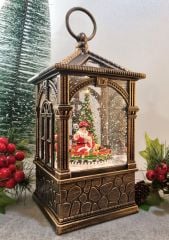 Fener Şeklinde Işıklı ve Müzikli Kar Küresi(Noel Baba ve Tren)