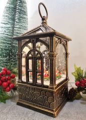 Fener Şeklinde Işıklı ve Müzikli Kar Küresi(Noel Baba ve Tren)