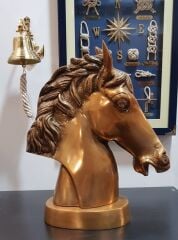 Dekoratif Pirinç At Başı Biblo