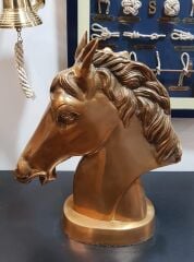 Dekoratif Pirinç At Başı Biblo