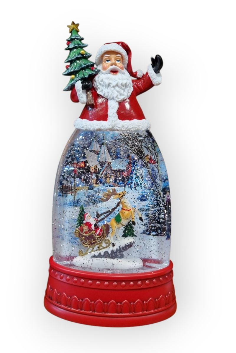 Noel Baba Işıklı ve Müzikli Kar Küresi