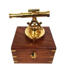 Ahşap Kutusunda Pirinç Dürbün ve Pusula