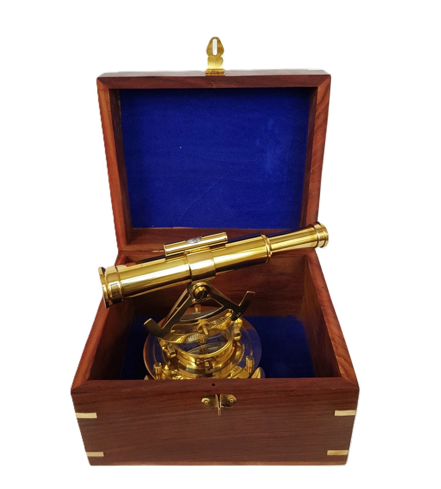 Ahşap Kutusunda Pirinç Dürbün ve Pusula