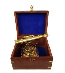 Ahşap Kutusunda Pirinç Dürbün ve Pusula