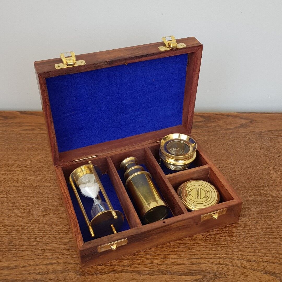 Pusula, Dürbün, Kum Saati ve Büyüteç Set