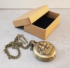 Yelkenli Gemi Motifli Denizci Cep Saati