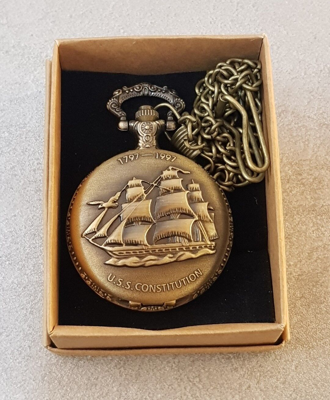 Yelkenli Gemi Motifli Denizci Cep Saati