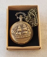 Yelkenli Gemi Motifli Denizci Cep Saati