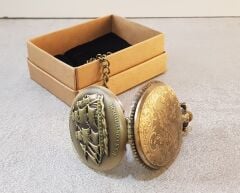 Yelkenli Gemi Motifli Denizci Cep Saati