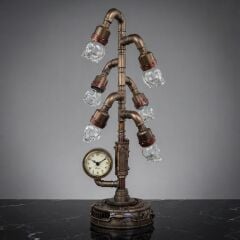 Steampunk Masa Saati ve Lamba