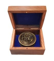 Ahşap Kutulu Bronz Pusula (Game of Thrones)