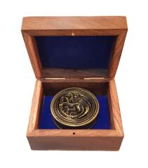 Ahşap Kutulu Bronz Pusula (Game of Thrones)