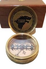 Ahşap Kutulu Bronz Pusula (Game of Thrones)