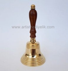 Ahşap Saplı Pirinç El Çanı